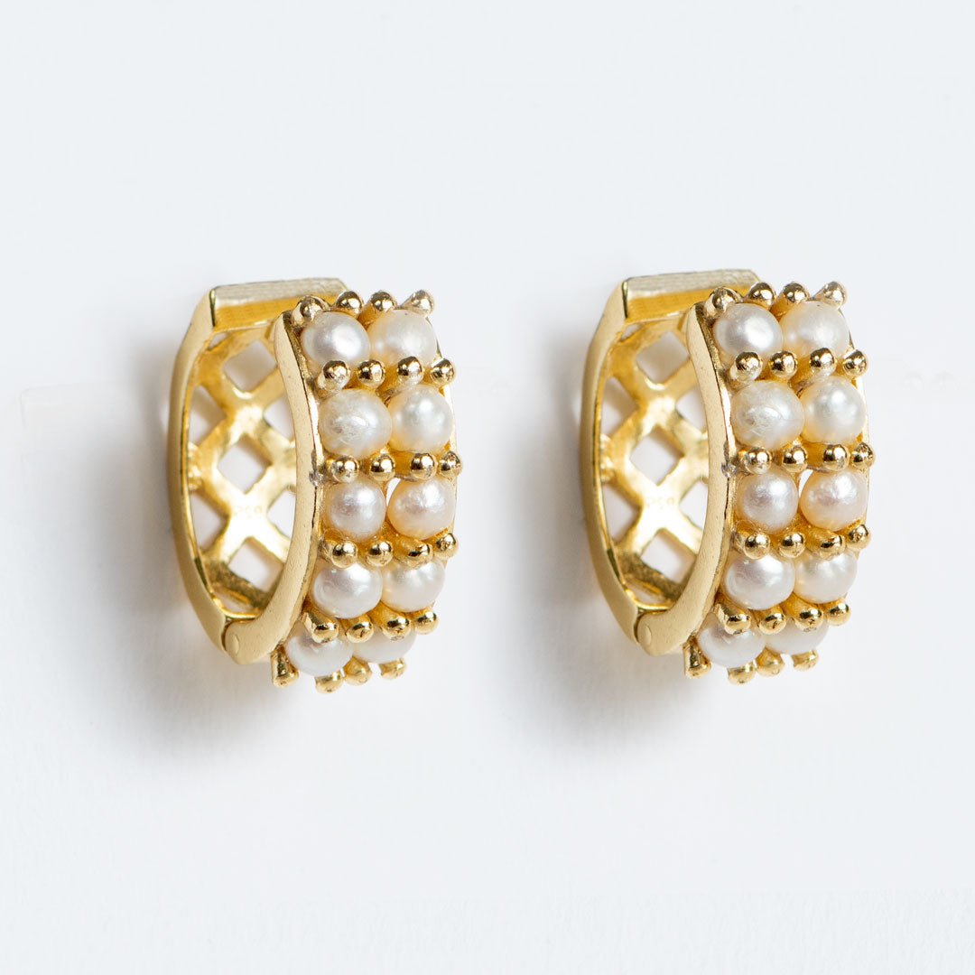 Prism - Pearl Pave Horseshoe Earring Urban-Equestrian
