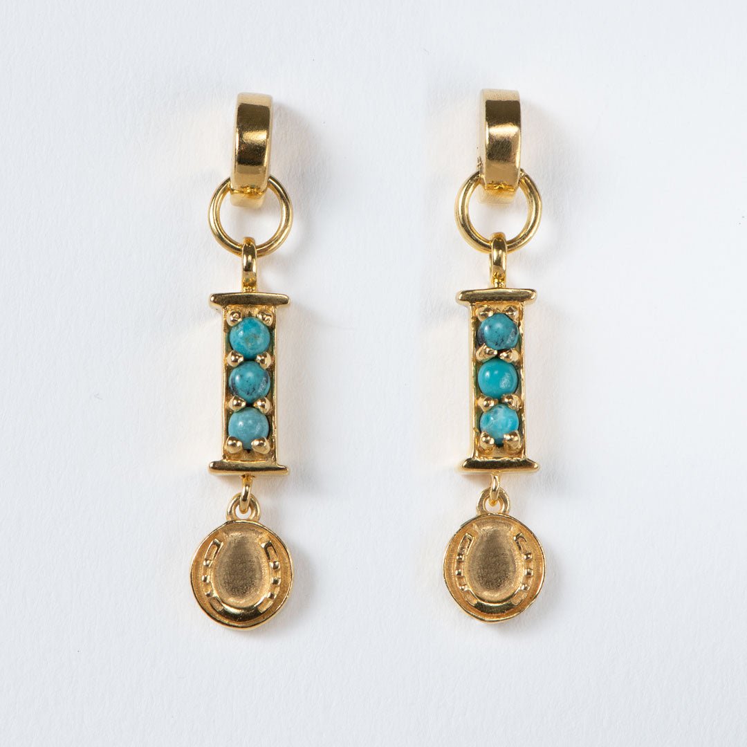 Prism - Turquoise Horseshoe Coin Earring Urban-Equestrian