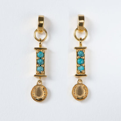 Prism - Turquoise Horseshoe Coin Earring Urban-Equestrian