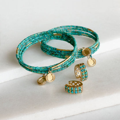 Prism - Turquoise Horseshoe Coin Equestrian Bracelet Urban-Equestrian