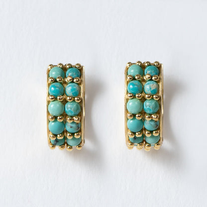 Prism - Turquoise Pave Horseshoe Earring Urban-Equestrian