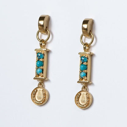 Prism - Turquoise Pave Horseshoe Earring Urban-Equestrian