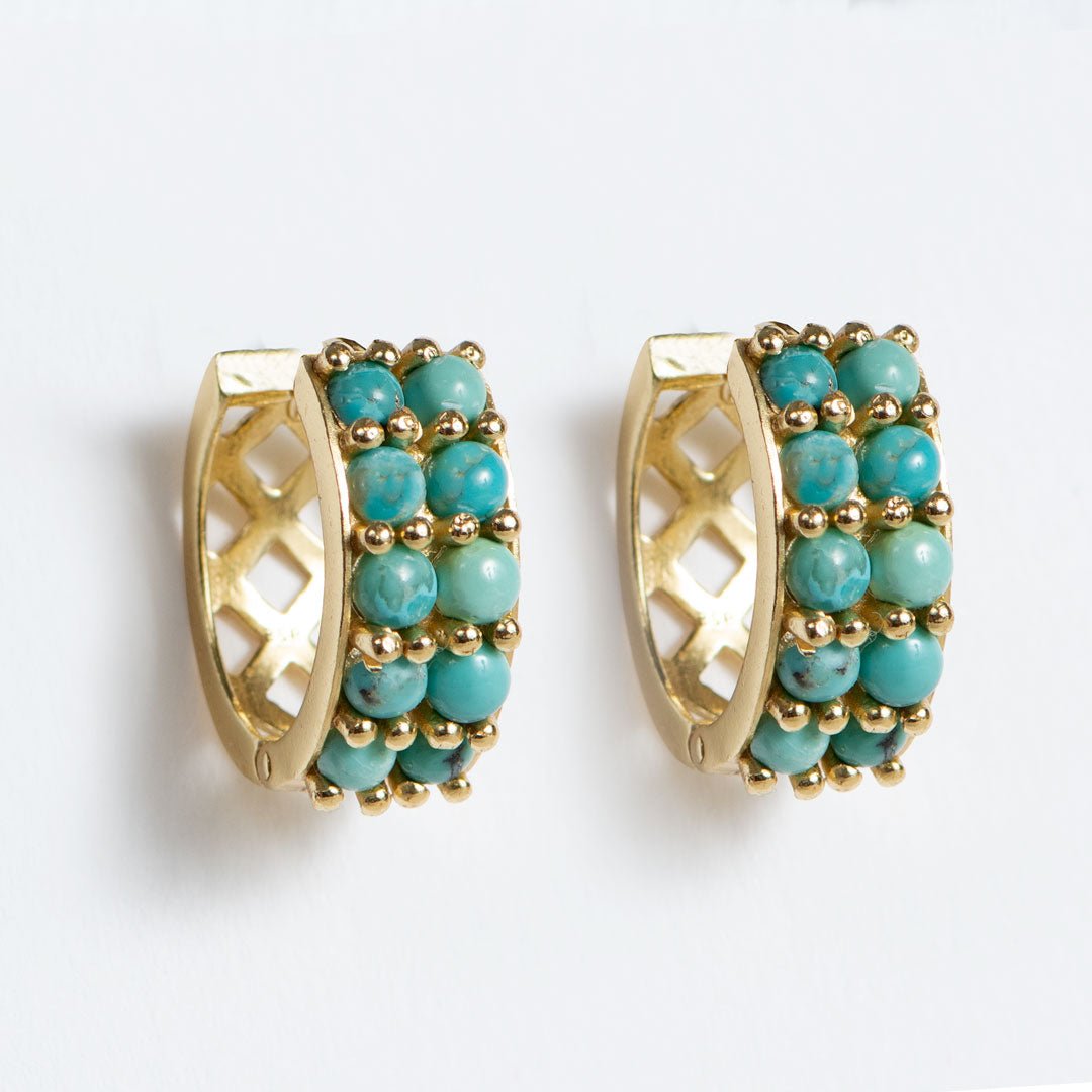 Prism - Turquoise Pave Horseshoe Earring Urban-Equestrian
