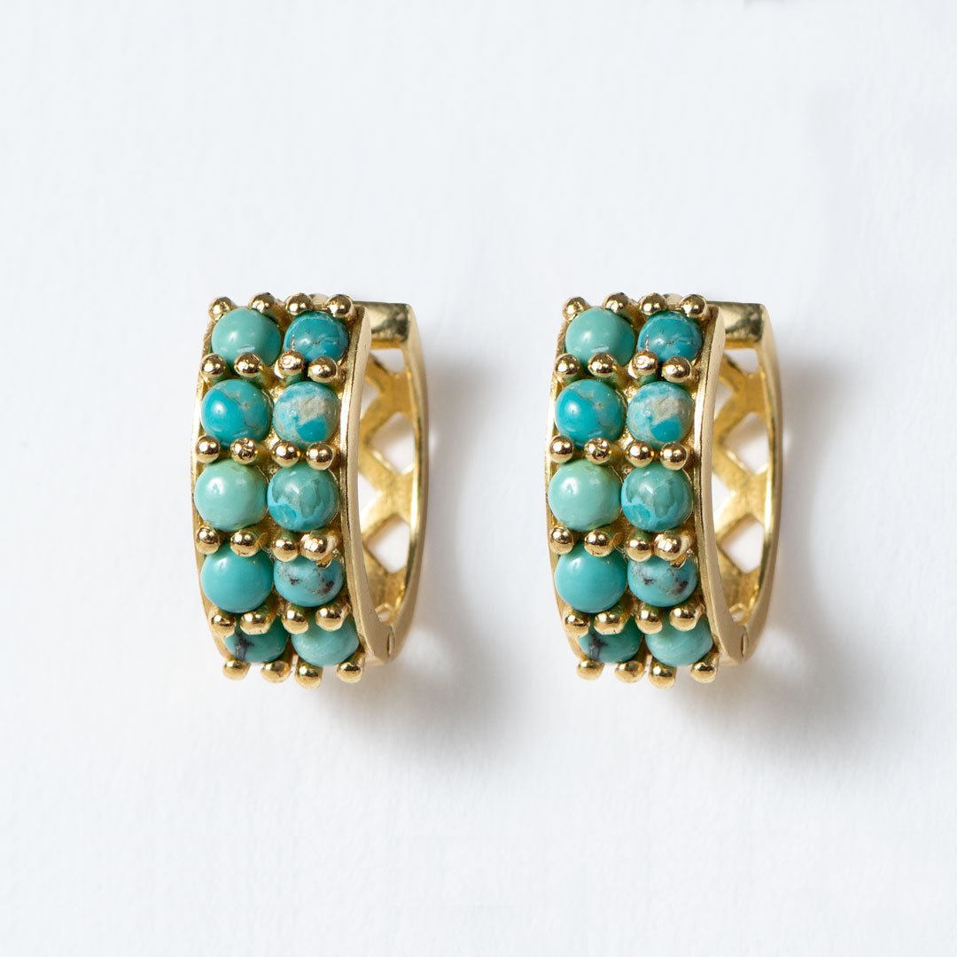 Prism - Turquoise Pave Horseshoe Earring Urban-Equestrian