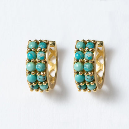 Prism - Turquoise Pave Horseshoe Earring Urban-Equestrian