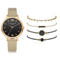 5pcs Set-Top Style Fashion Women's Luxury Leather Band Analog Quartz Wristwatch Ladies Watch