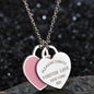 Charm Women Double Love Oil Drip Enamel Necklace Fashion Pendant Valentines Gift For Girls