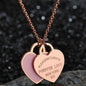 Charm Women Double Love Oil Drip Enamel Necklace Fashion Pendant Valentines Gift For Girls