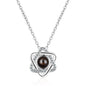 100 languages of love necklace Projection Pendant Necklace For Women Crystal Jewelry