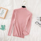 Pullover Ribbed Knitted Sweater Autumn Winter Clothes Women 2021 High Neck Long Sleeve