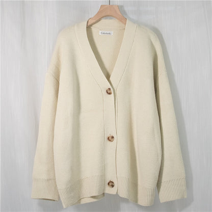 New 2021 Winter Spring Women's Sweaters V-Neck Buttons Cardigans
