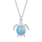 nowadaysfashion Blue Turtle Pendant Necklace Enamel Adjustable Necklace