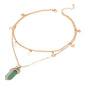 nowadaysfashion Crystals Necklace Bohemian Hexagon Opal Pendant Necklace