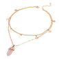 nowadaysfashion Crystals Necklace Bohemian Hexagon Opal Pendant Necklace