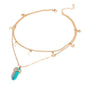 nowadaysfashion Crystals Necklace Bohemian Hexagon Opal Pendant Necklace