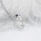 Resin Rould Ball Moon Pendant Necklace Women Blue Sky White Cloud Necklace