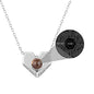 Personalized Heart Shaped 100 Languages I Love You Projection Name Necklace