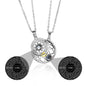 2pcs Personalized Sun Moon Couple Necklace Customized Photo Projection Pendant