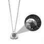 Personalized Photo Name Projection Necklaces Customized Flower Petals Pendant Silver Necklace