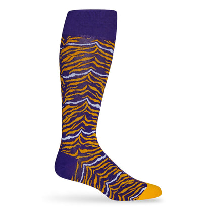 Purple and Gold Tiger Stripe Dress Socks DeadSoxy