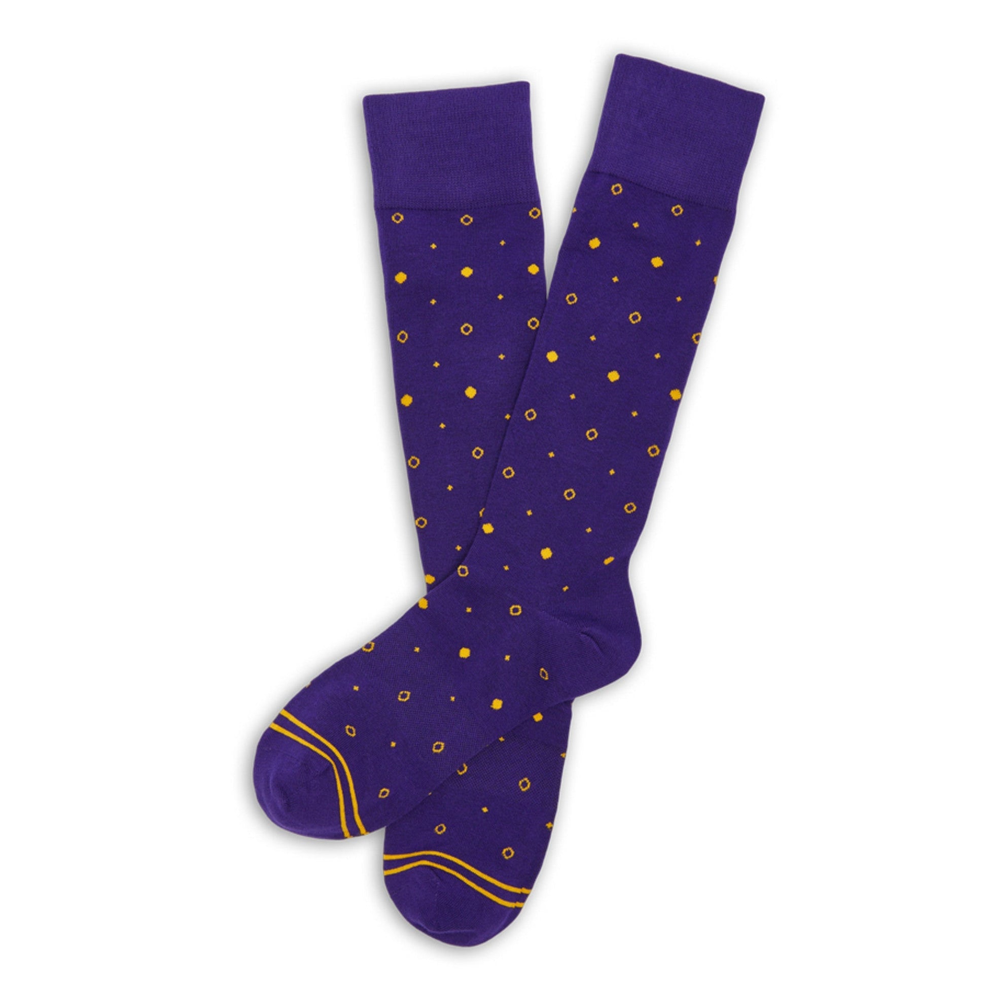 Purple / Gold Mixed Dot Dress Socks DeadSoxy
