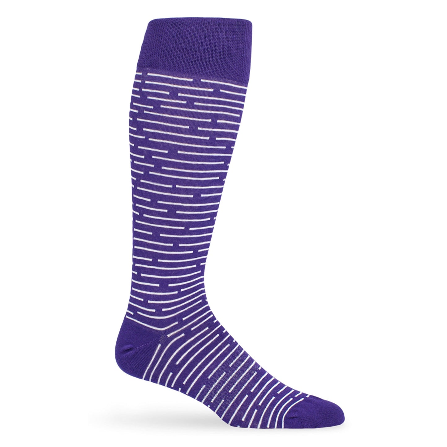 Purple / White Broken Stripe Dress Socks DeadSoxy