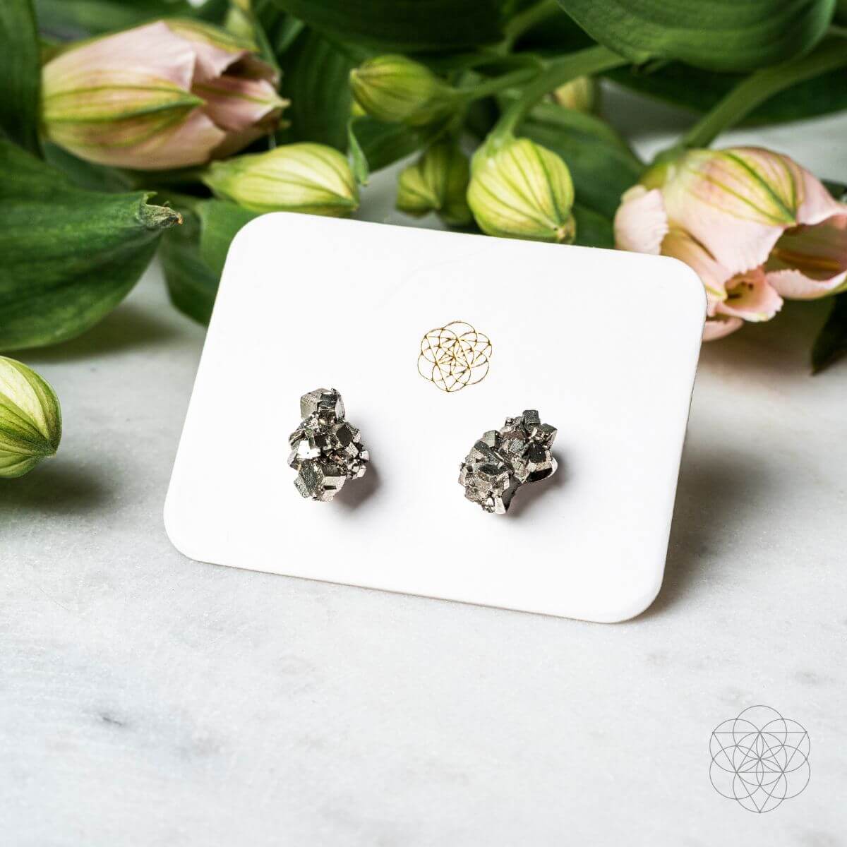 Pyrite Earrings of Wealth Conscious Items