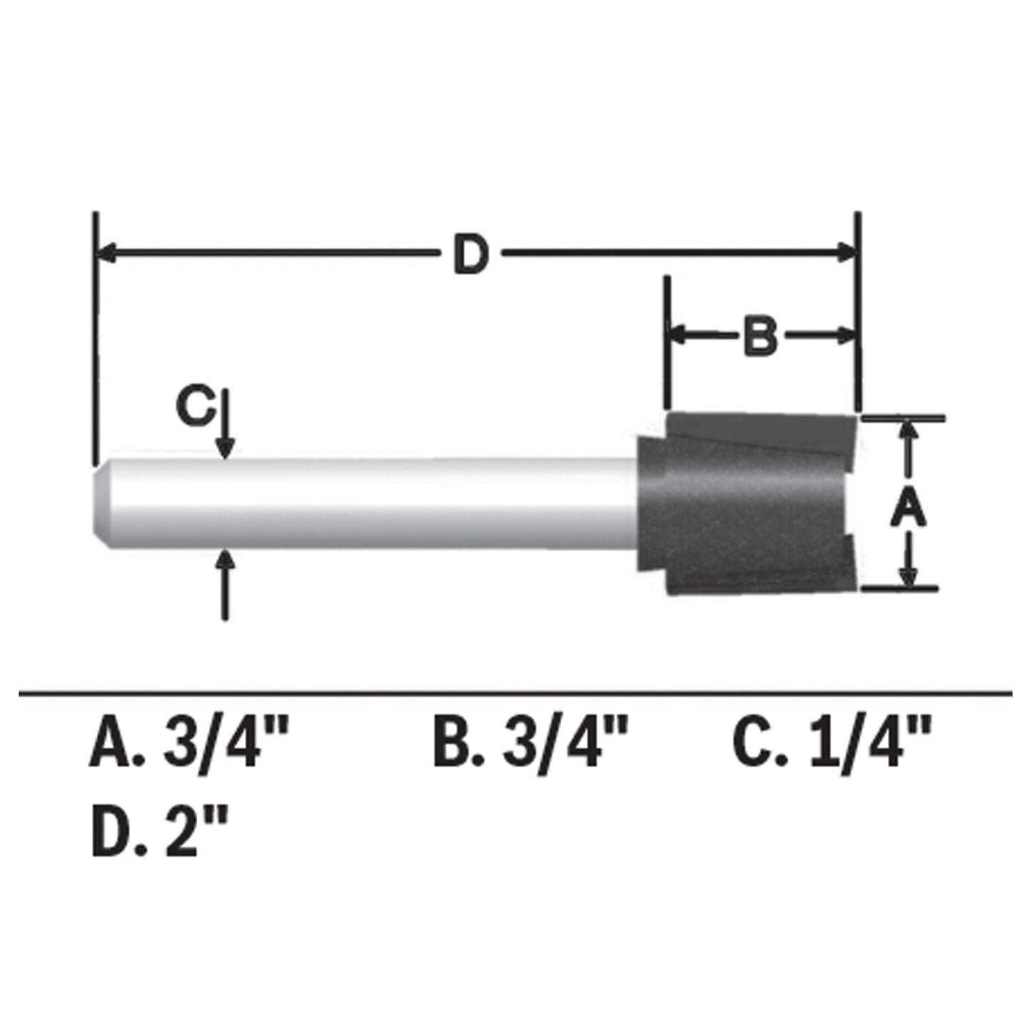 BOSCH 85248MC 3/4 In. x 3/4 In. Carbide-Tipped Hinge Mortising Router Bit VM Hardware