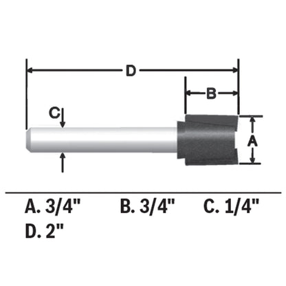 BOSCH 85248MC 3/4 In. x 3/4 In. Carbide-Tipped Hinge Mortising Router Bit VM Hardware