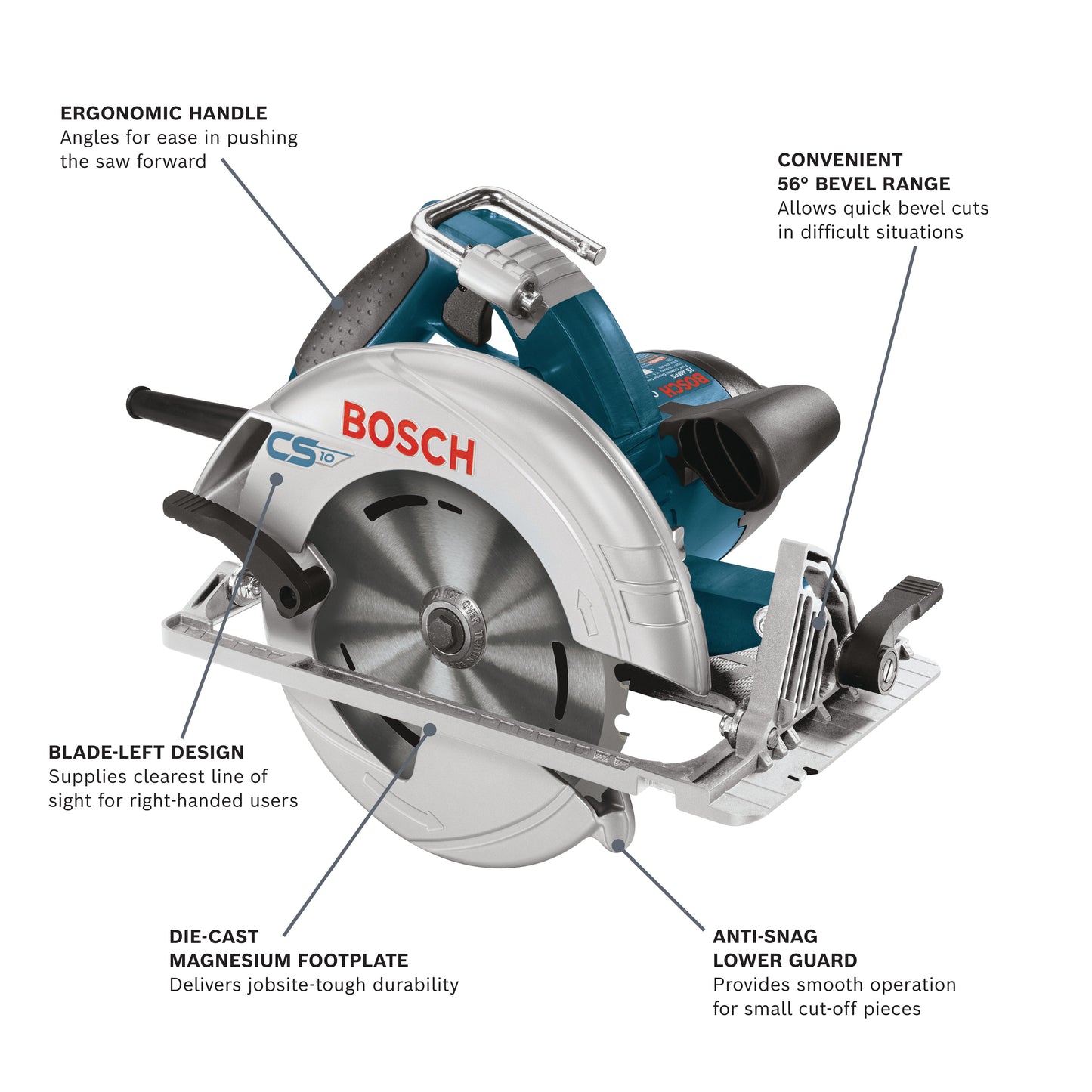 BOSCH CS10 7-1/4 In. Blade Right Circular Saw VM Hardware