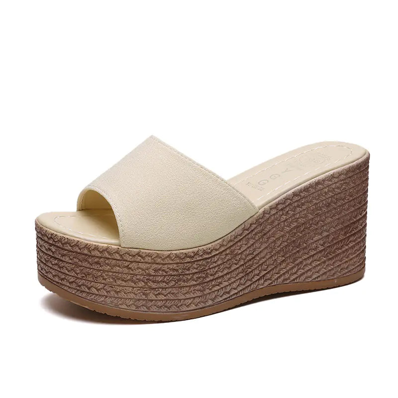 Wedge-heel High-heeled Flip-flop Platform Sandals