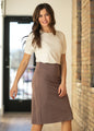 Quinn Deep Taupe Knit Midi Skirt