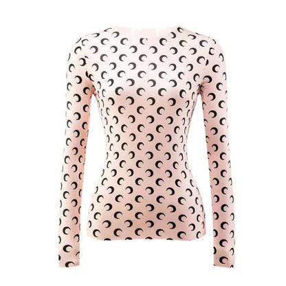 Women's Long-Sleeved Marine Moon T-Shirts & Underwear