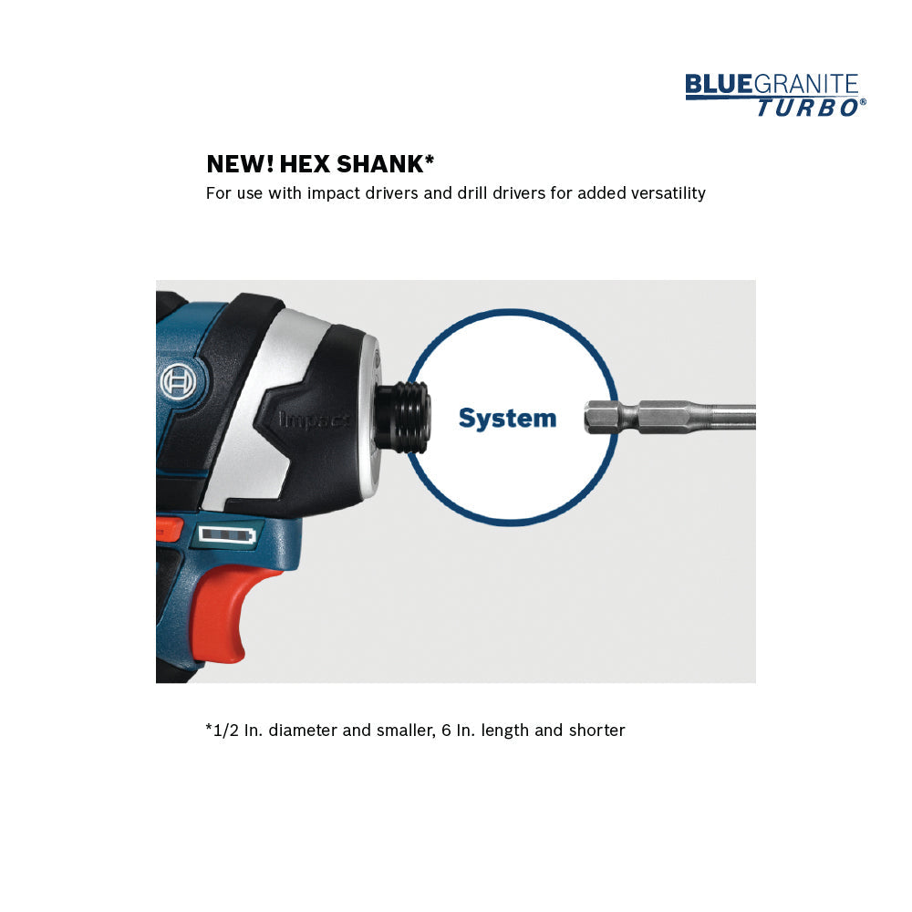 BOSCH HCBG12T 3/8 In. x 6 In. BlueGranite Turbo™ Carbide Hammer Drill Bit VM Hardware
