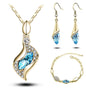 Crystal Earrings, Necklace, and Bracelet Three-Piece Set