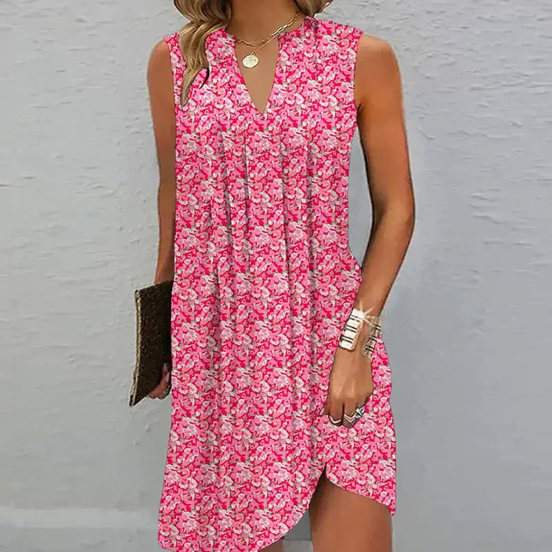 Multi-color A-Line Sleeveless Dress for Women