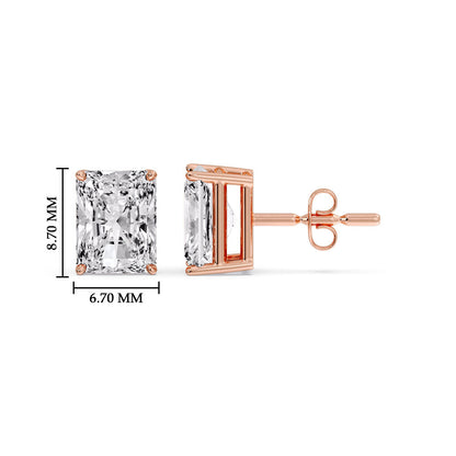 Radiant Diamond Basket Stud Earring Fascinating Diamonds