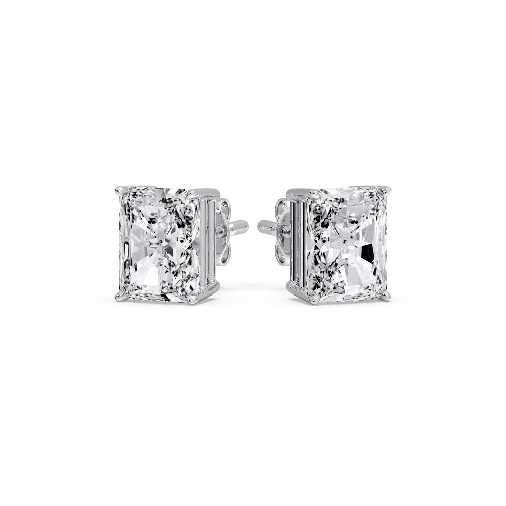 Radiant Diamond Basket Stud Earring Fascinating Diamonds
