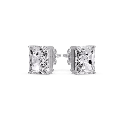 Radiant Diamond Basket Stud Earring Fascinating Diamonds