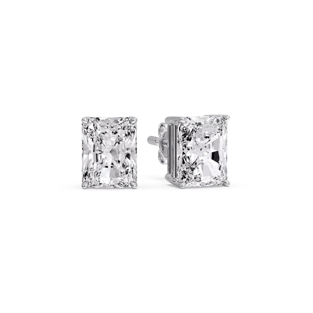 Radiant Diamond Basket Stud Earring Fascinating Diamonds