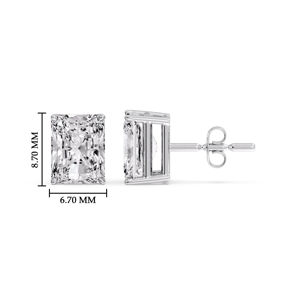 Radiant Diamond Basket Stud Earring Fascinating Diamonds