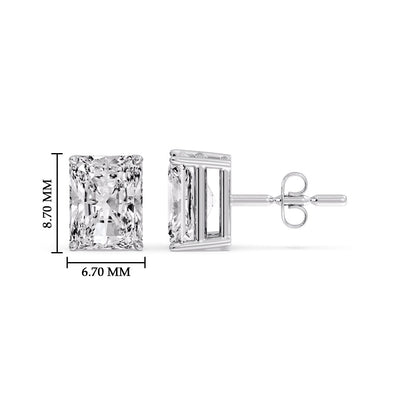 Radiant Diamond Basket Stud Earring Fascinating Diamonds