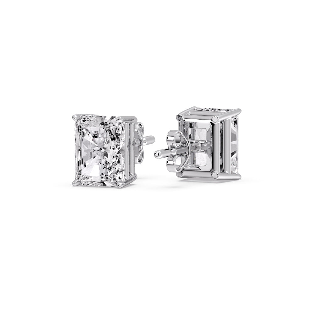 Radiant Diamond Basket Stud Earring Fascinating Diamonds