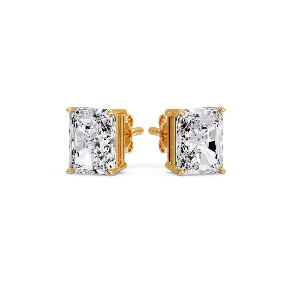 Radiant Diamond Basket Stud Earring Fascinating Diamonds
