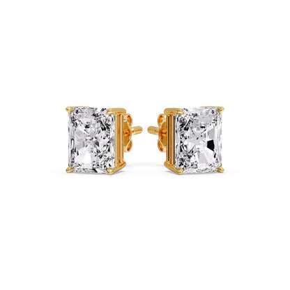 Radiant Diamond Basket Stud Earring Fascinating Diamonds