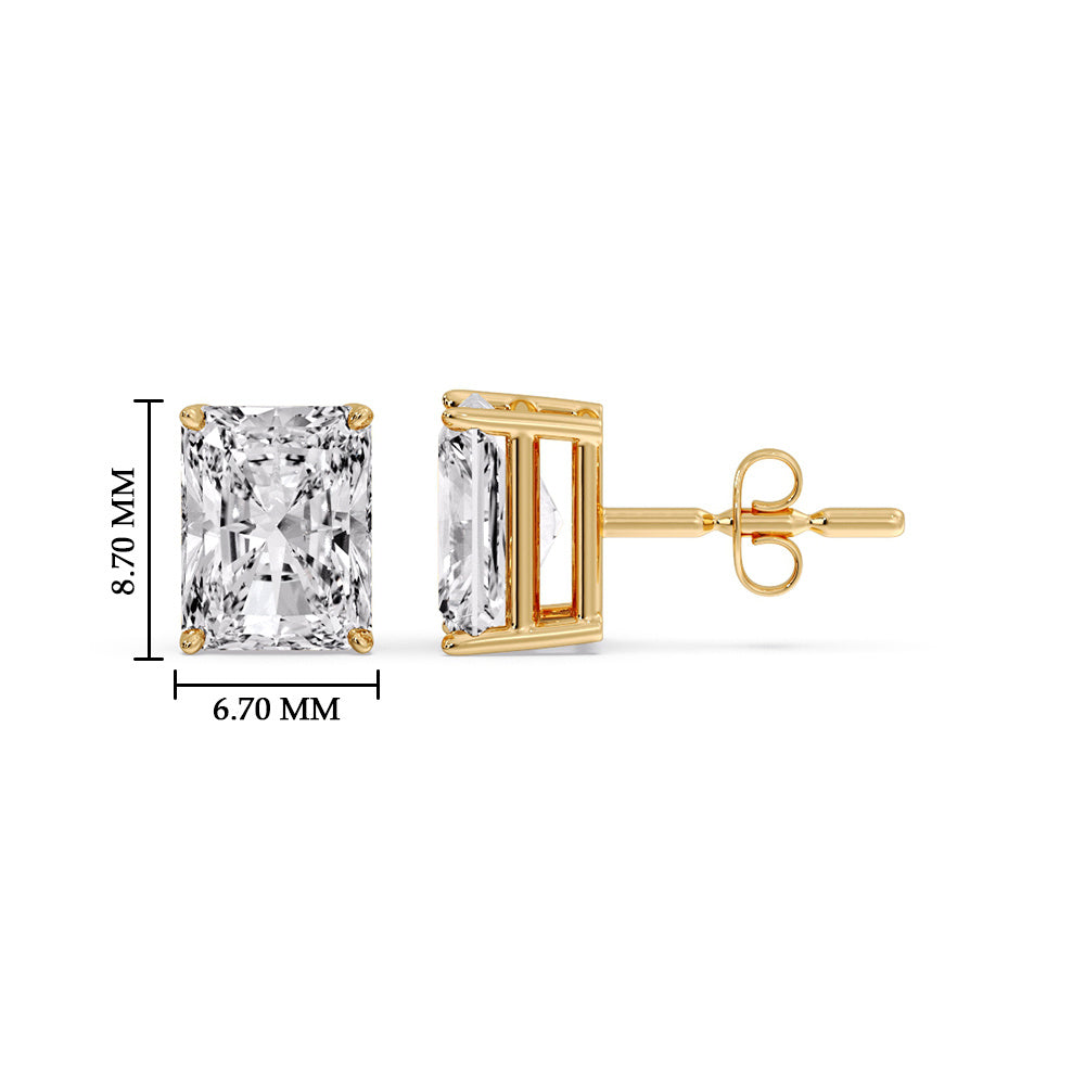 Radiant Diamond Basket Stud Earring Fascinating Diamonds