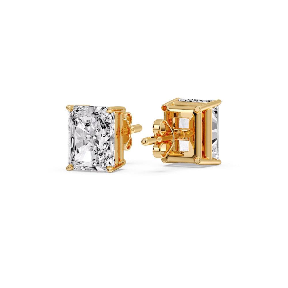 Radiant Diamond Basket Stud Earring Fascinating Diamonds