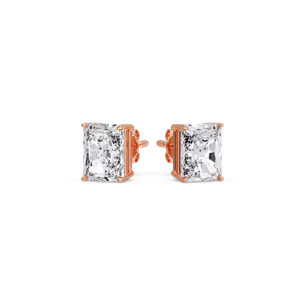 Radiant Diamond Basket Stud Earring Fascinating Diamonds