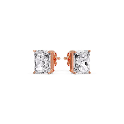 Radiant Diamond Basket Stud Earring Fascinating Diamonds