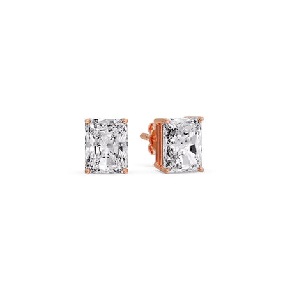 Radiant Diamond Basket Stud Earring Fascinating Diamonds